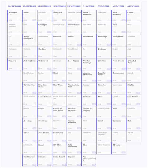 Paris fashion week 2023 schedule